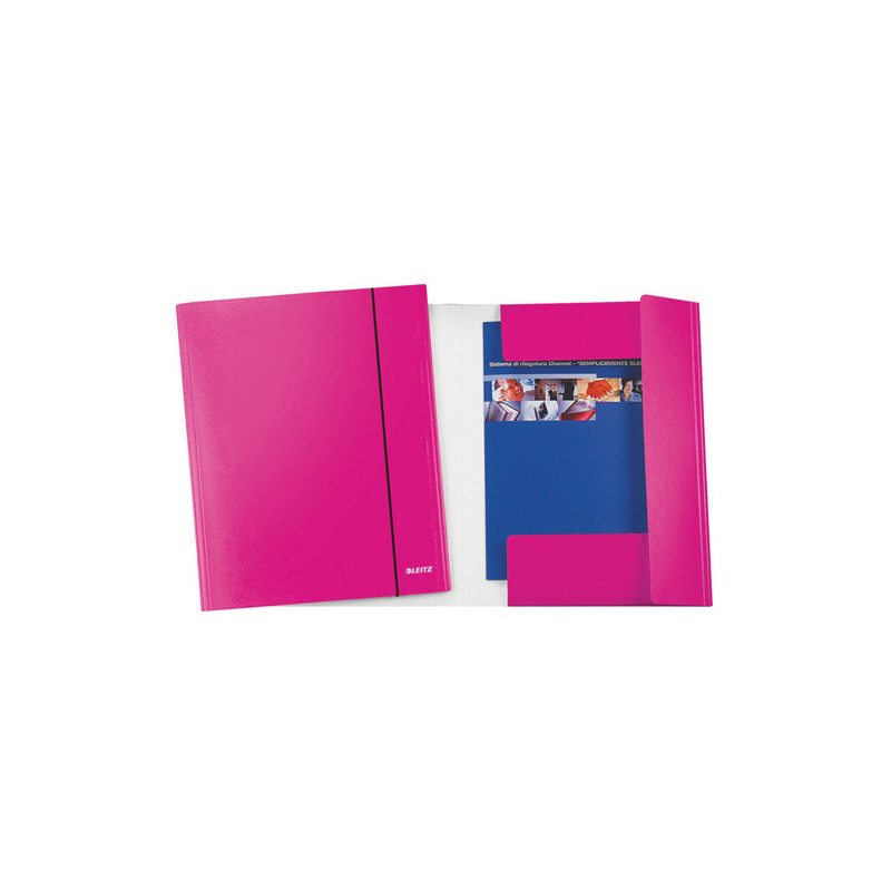 CARTELLINA C/ELASTICO WOW FUCSIA METAL 25X35CM