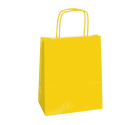 25 SHOPPERS CARTA KRAFT 26x11x34,5cm TWISTED giallo