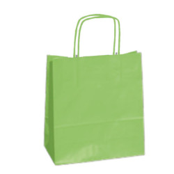 25 SHOPPERS CARTA KRAFT 26x11x34,5cm TWISTED verde mela