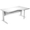 Scrivania Compact Destro 160x60/80/100cm bianco fianchi GRIGIO ALL. Easy