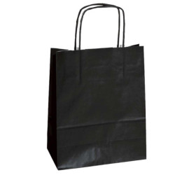 25 SHOPPERS CARTA KRAFT 36x12x41cm TWISTED nero