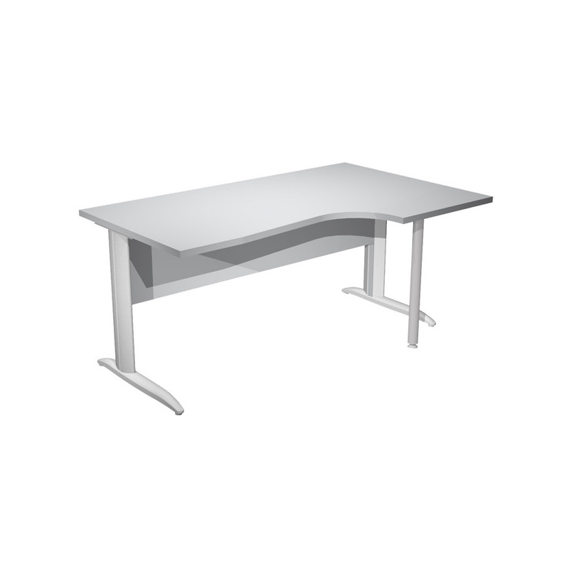 Scrivania Compact Destro 160x60/80/100cm GRIGIO/GRIGIO ALL. Easy