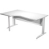 Scrivania Compact Sinistro 160x60/80/100cm BIANCO fianchi GRIGIO ALL. Easy