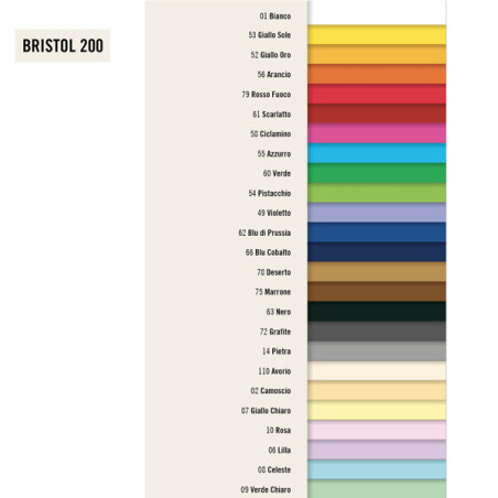 Conf.10 cartoncino Bristol Color 200gr 100x70cm azzurro 55 Favini