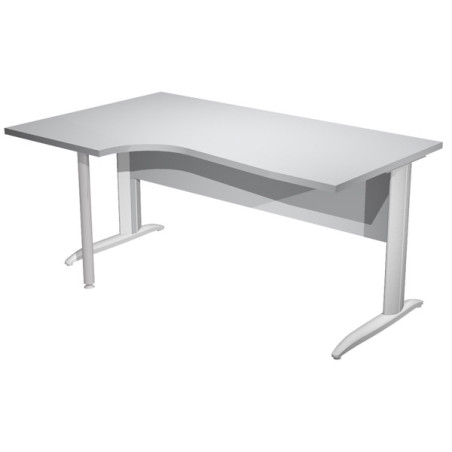 Scrivania Compact Sinistro 160x60/80/100cm GRIGIO fianchi GRIGIO ALL. Easy