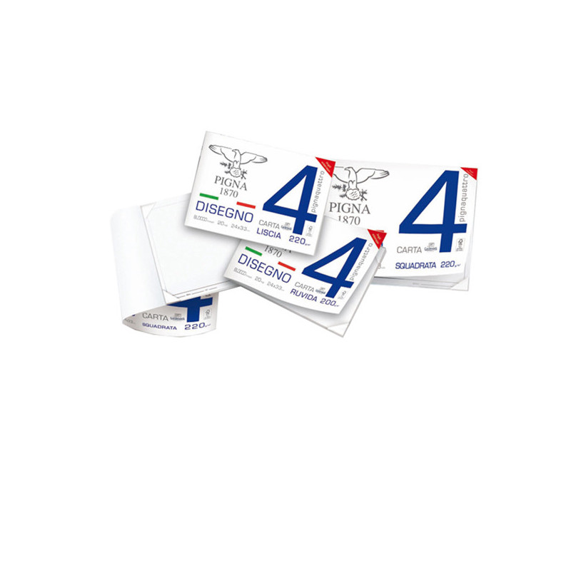 BLOCCO DISEGNO PIGNA4 24x33cm 4 angoli 20fg 200gr liscio squadrato