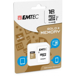 MICRO SDHC EMTEC 16GB CLASS 10 GOLD PLUS CON ADATTATORE