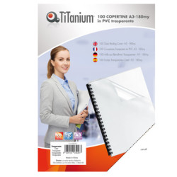 100 COPERTINE A3 PVC TRASPARENTE 180my TiTanium