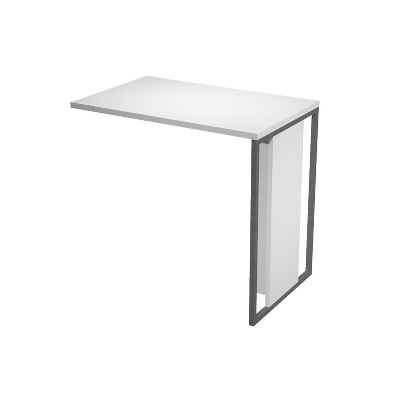 ALLUNGO REVERSIBILE DX/SX 80x50cm BIANCO gamba ANTRACITE per SCR. ESSENCE