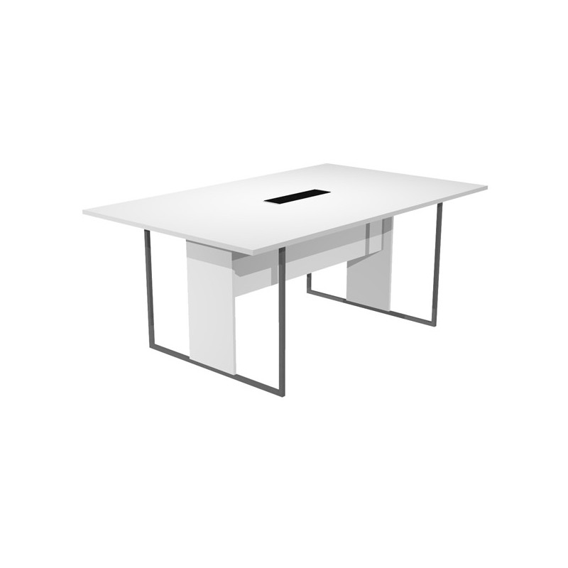 Tavolo riunione 120x110cm Bianco / gamba antracite opaco ESSENCE