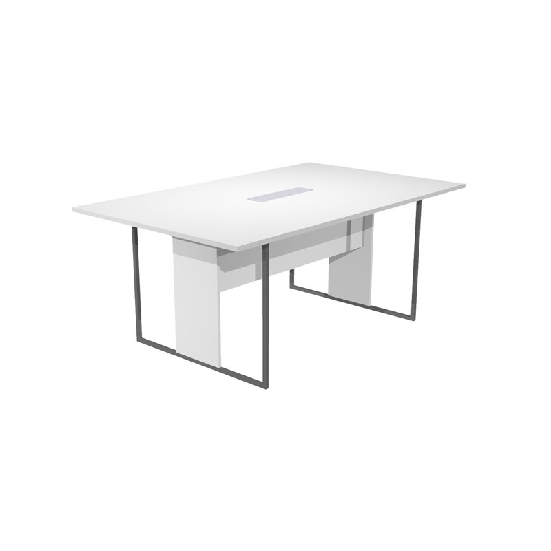 Tavolo riunione 180x110cm bianco / gamba antracite / top bianco ESSENCE