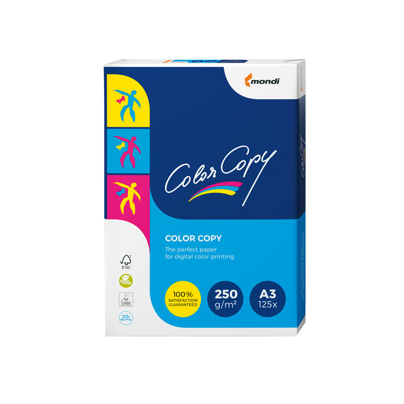 CARTA BIANCA COLOR COPY A3 297x420mm 250gr 125fg MONDI