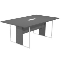 Tavolo riunione 180x110cm antracite / gamba bianca / top bianco ESSENCE