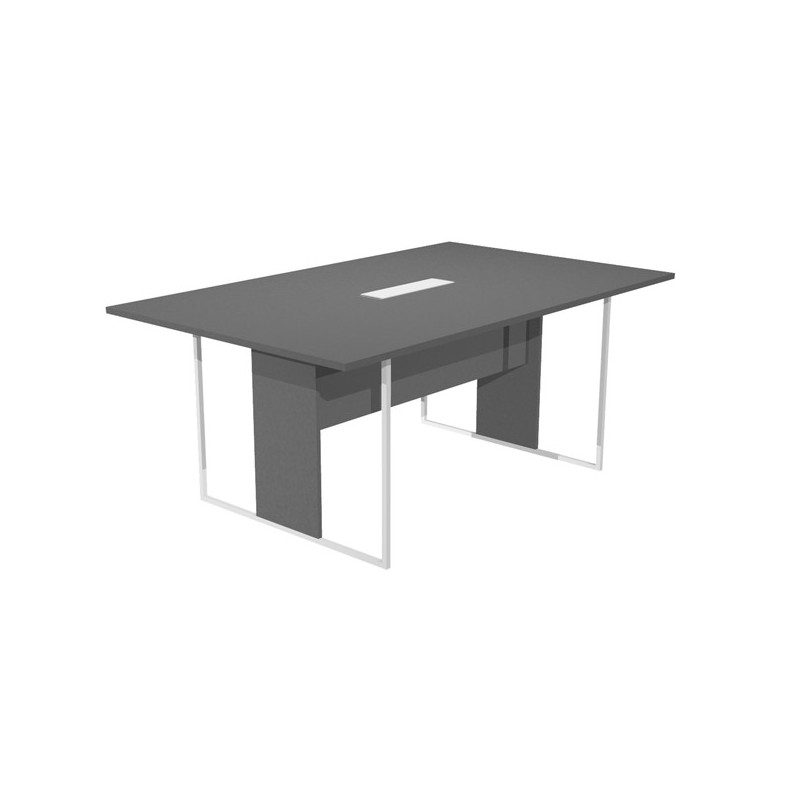 Tavolo riunione 180x110cm antracite / gamba bianca / top bianco ESSENCE