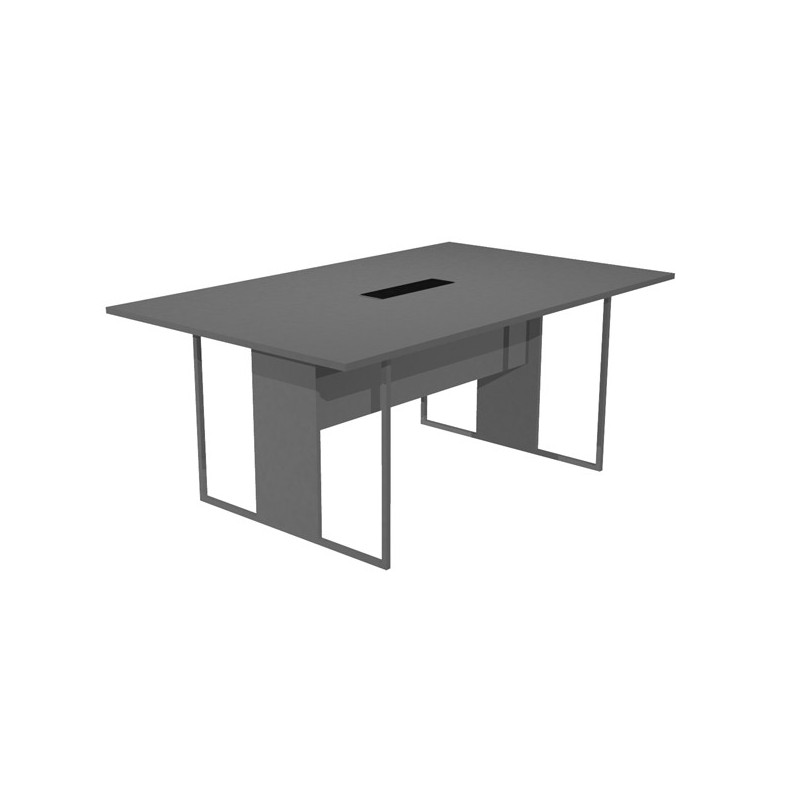 Tavolo riunione 180x110cm antracite / gamba antracite / top nero ESSENCE