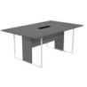 Tavolo riunione 180x110cm antracite / gamba bianco / top nero ESSENCE