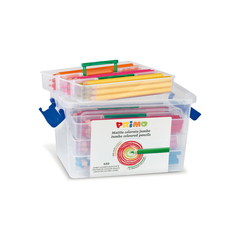 SCHOOLBOX 120 PASTELLI COLORATI MAXI JUMBO 100 FSC in 12 colori PRIMO