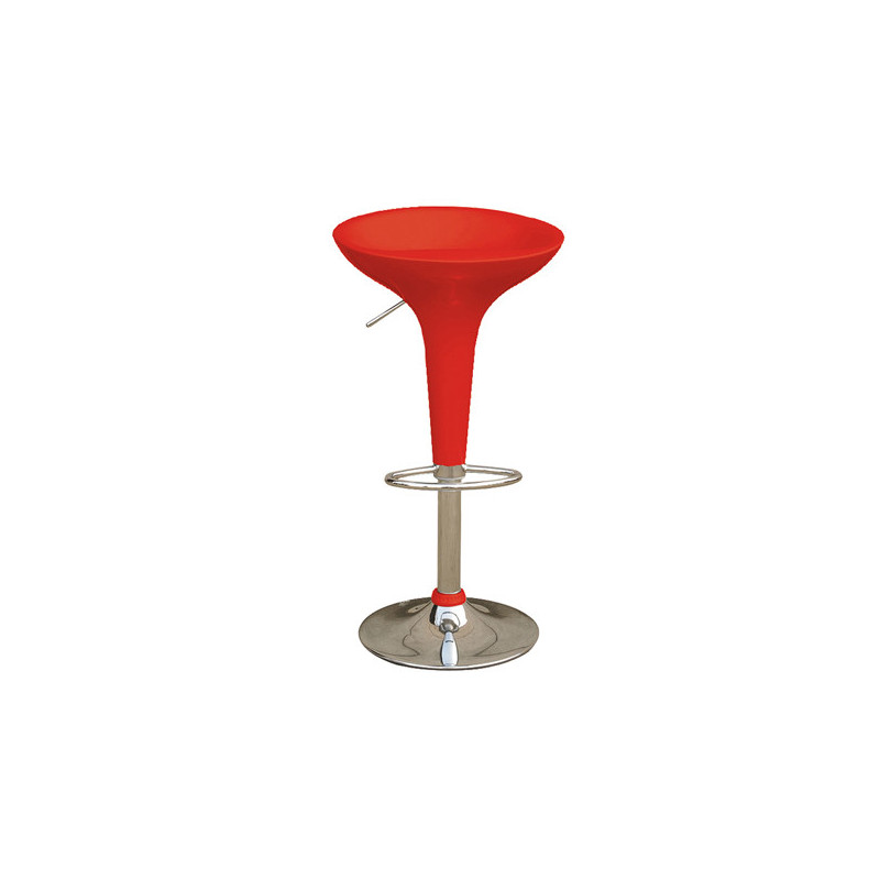 SGABELLO BAR in ABS e ACCIAIO H55/78cm ROSSO