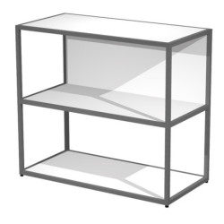 LIBRERIA bassa a giorno 90x44cm - H80cm BIANCO - gamba antracite ESSENCE