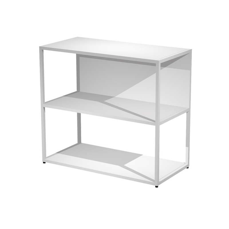 LIBRERIA bassa a giorno 90x44cm - H80cm BIANCO - gamba bianco ESSENCE