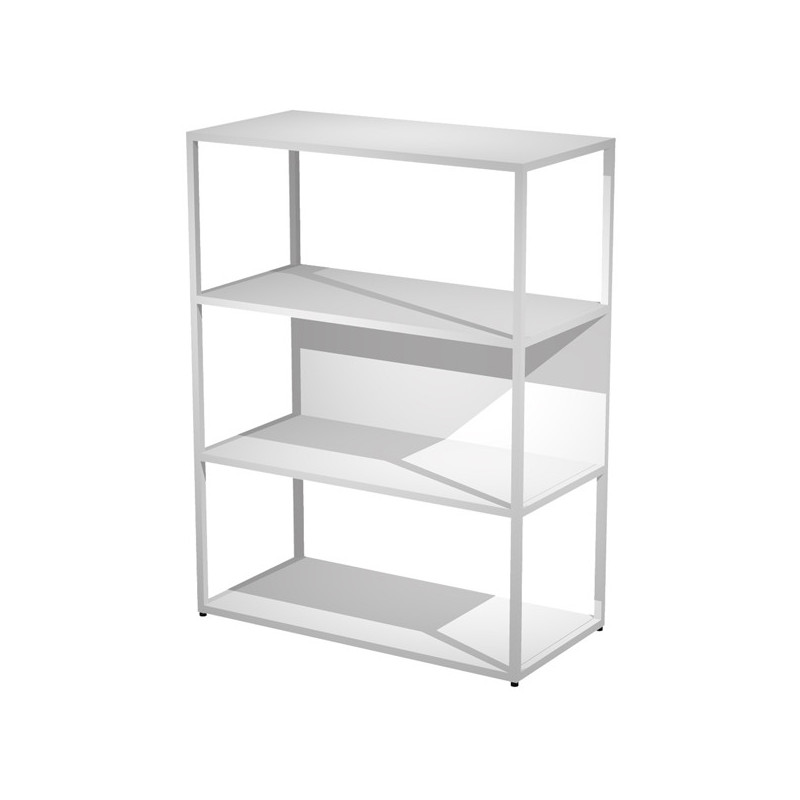 LIBRERIA media a giorno 90x44cm - H119cm BIANCO - gamba BIANCO ESSENCE