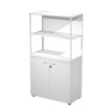 LIBRERIA media metal + arm. basso bianco/bianco/bianco/str.bianca ESSENCE