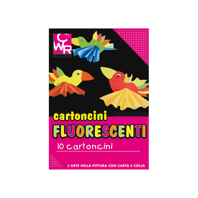 PACK 10 CARTONCINI FLUO 35x50cm 260g colori ass. CWR 334