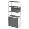 LIBRERIA alta metal + arm. basso bianco/bianco/antracite/str.bianco ESSENCE