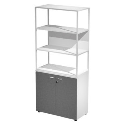 LIBRERIA alta metal + arm. basso bianco/antracite/bianco/str.bianco ESSENCE