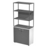 LIBRERIA alta metal + arm. basso bianco/antracite/antracite/str.antrac. ESSENCE