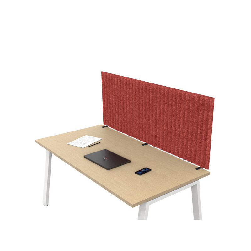 Pannello acustico da scrivania L75xH40cm c/morsetti neri ROSSO Stripes