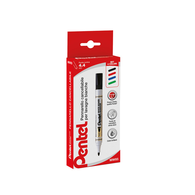 TASCHETTA 4 MARCATORE WHITE BOARD MW85 PUNTA TONDA AMIKO PENTEL