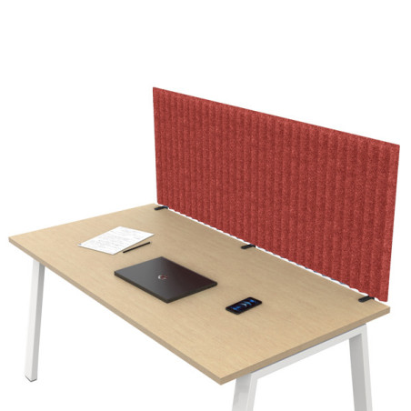 Pannello acustico da scrivania L115xH40cm c/morsetti neri ROSSO Stripes