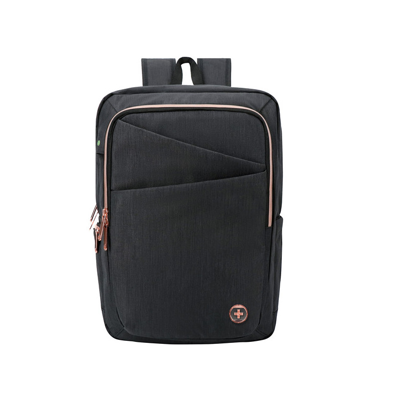 Zaino porta notebook 15,6" Katy Rose nero c/zip rose gold Swiss