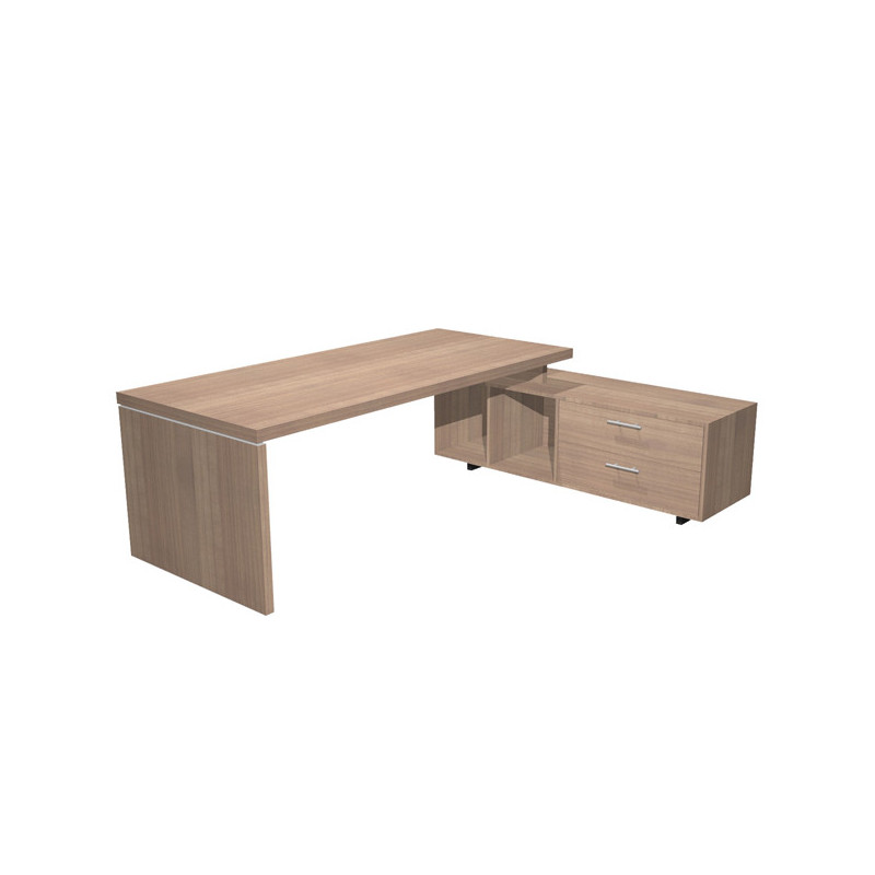SCRIVANIA MANAGER 210X90cm c/mobile servizio rev. CILIEGIO AR. - PRESTIGE