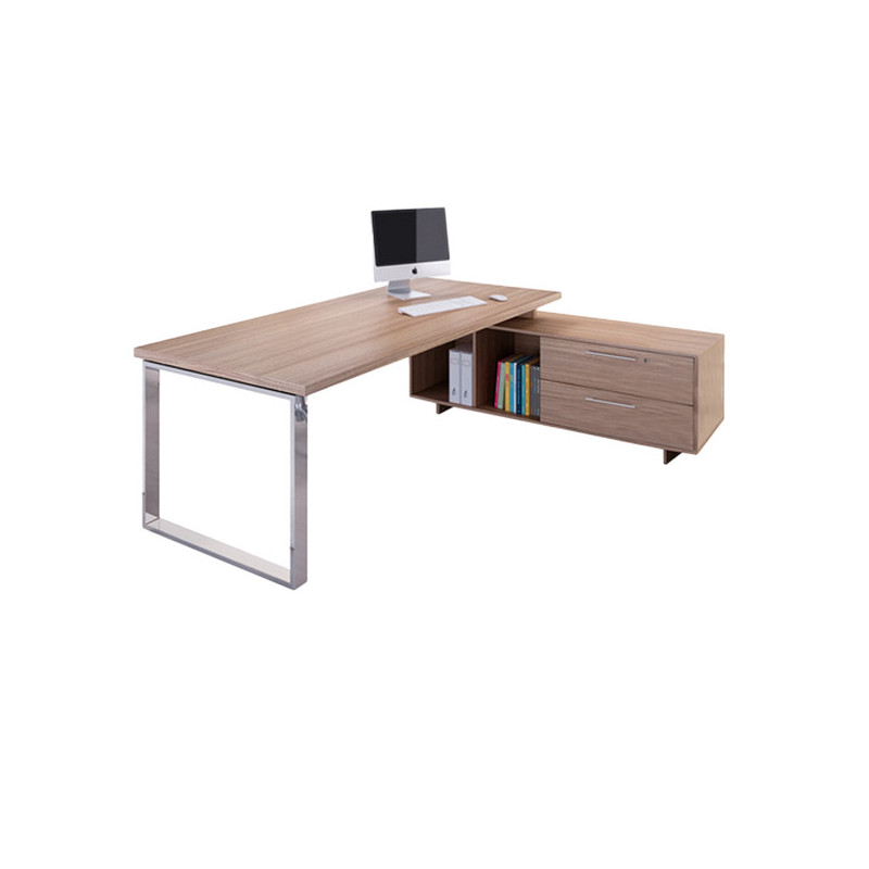SCRIVANIA MANAGER 180X90cm c/mobile servizio rev. CILIEGIO AR. - PRESTIGE METAL