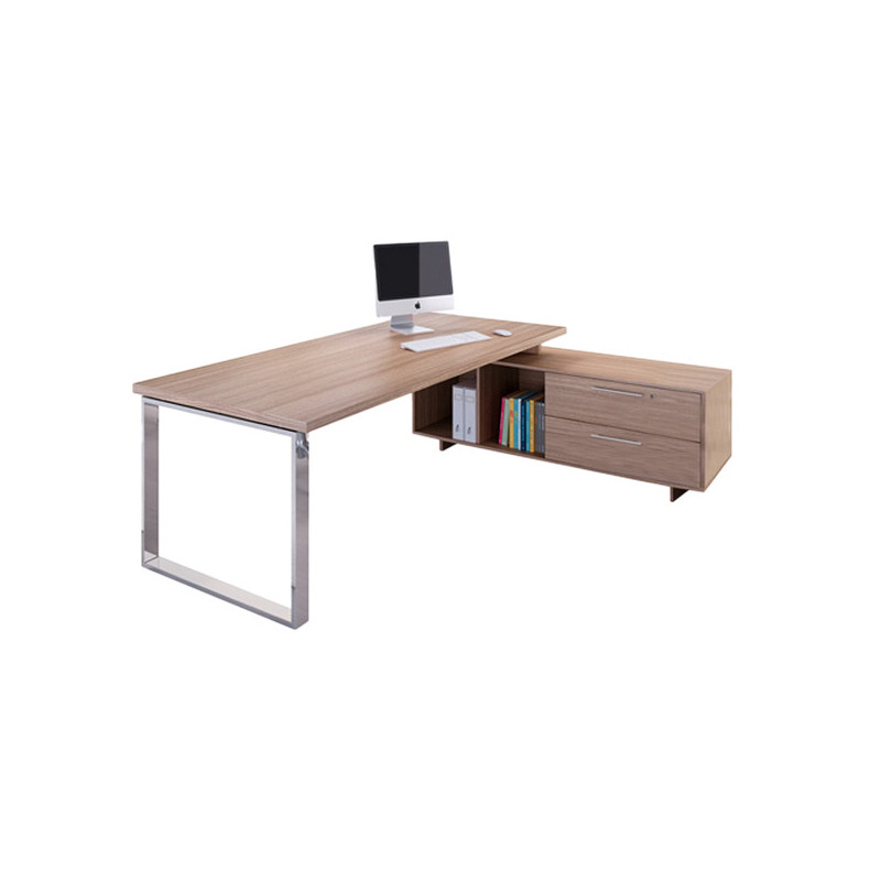 SCRIVANIA MANAGER 210X90cm c/mobile servizio rev. CILIEGIO AR.- PRESTIGE METAL