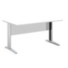 SCRIVANIA LINEARE 160X80cm BIANCO - fianchi vernic. effetto cromato EASY