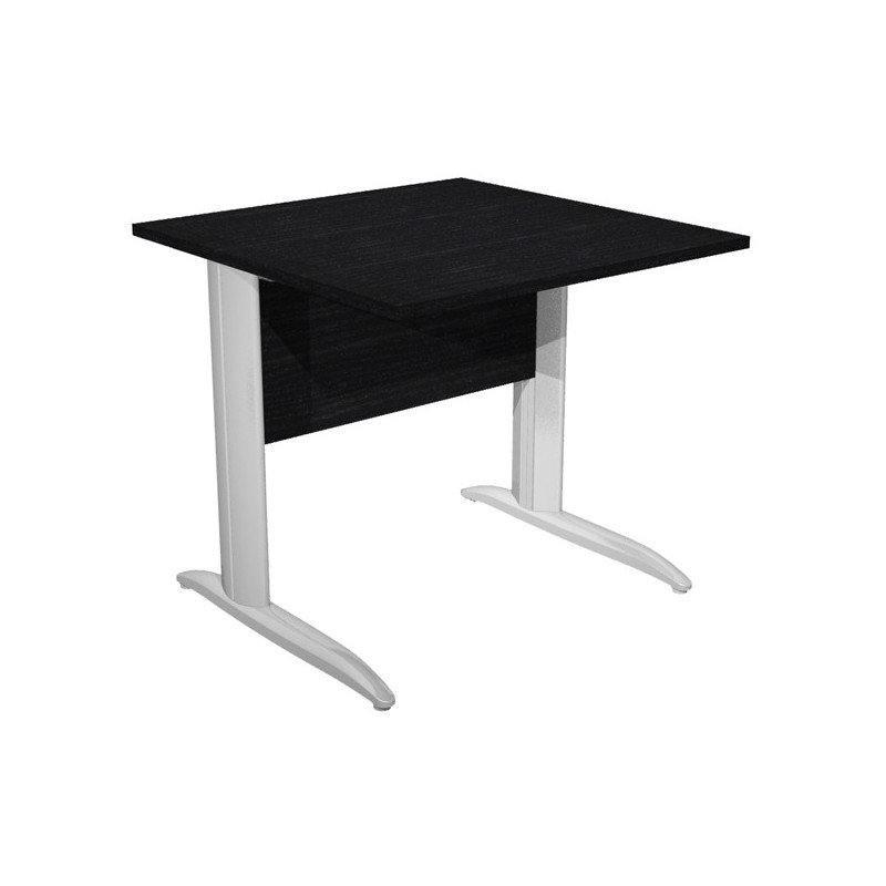 SCRIVANIA LINEARE 80X80cm NERO VENATO - fianchi vernic. effetto cromato EASY