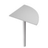 ANGOLARE 90ø GRIGIO + GAMBA SUPPORTO x SCRIVANIE EASY