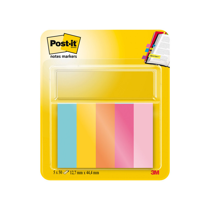 SEGNAPAGINA Post-it© 670-5JA-EU 250FG in 5COLORI INDEX 12,7x44mm in CARTA