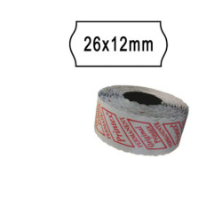 PACK 10 ROTOLI 1000 ETICH. 26x12mm ONDA BIANCO PERM. Printex