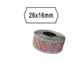 PACK 10 ROTOLI 1000 ETICH. 26x16mm ONDA BIANCO PERM. Printex