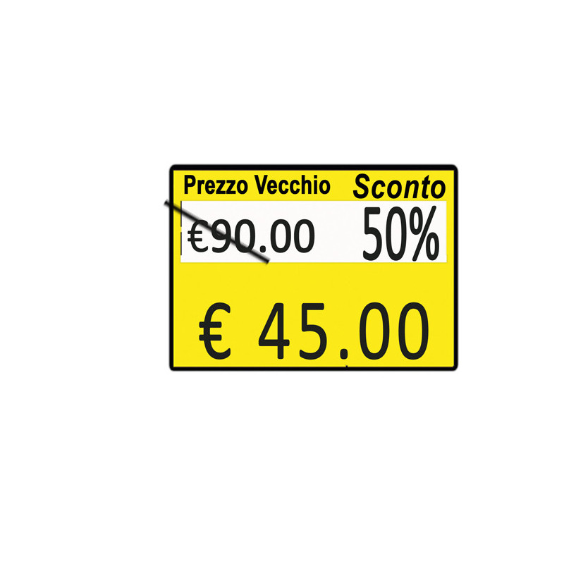 PACK 10 ROTOLI 600 ETICH. 26x19mm "Taglio prezzo..." GIALLO PERM. Printex