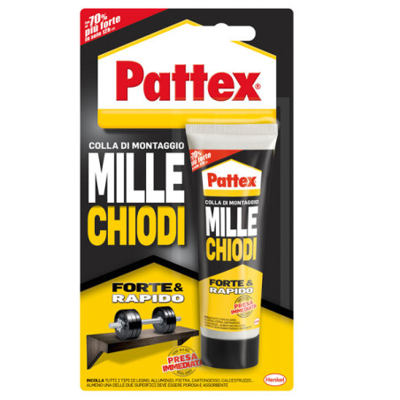 Colla PATTEX millechiodi forte e rapido 100g Blister